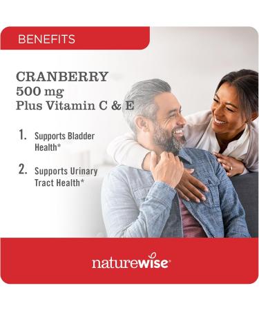 NatureWise Cranberry Extract Pills 12 500mg - Vegan Urinary Tract & Immune Support with Vitamin C & E - Sugar-Free Non-GMO - 60 Capsules - Buy Online on GoSupps.com