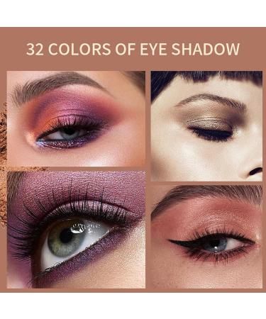 Matte and Shimmer Eyeshadow Waterproof Nude Eyeshadow Palette 32-Color Eye Makeup Matte Shadow Long Eyeshadow Make up Palettes Highly Pigmented Eyeshadows with Shimmers for Smokey Makeup - Buy Online on GoSupps.com
