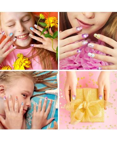 48 Pcs Girls Press On Nails Set - Cute Children Gift Nail Art Decoration (Girl Theme) - Buy Online on GoSupps.com
