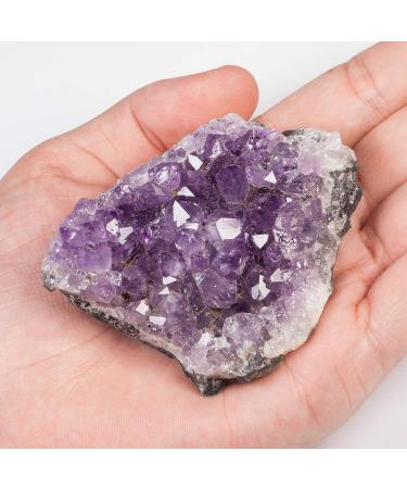 Buy Nupuyai Natural Amethyst Druse Rough Stone - Irregular Crystal Cluster for Reiki Healing & Home Decoration | Free International Shipping - Buy Online on GoSupps.com