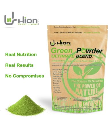 Hion Green Powder Ultimate Blend - UK's #1 Super Greens Powder | No Fillers | Industry Leading Superfood - Buy Online on GoSupps.com