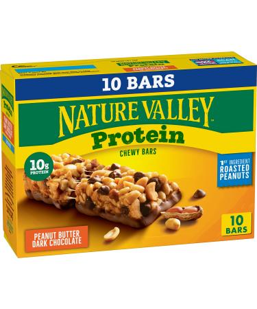 Nature Valley Chewy Granola Bars, Protein, Peanut Butter Dark Chocolate, 14.2 oz, 10 ct 10 Count (Pack of 1)
