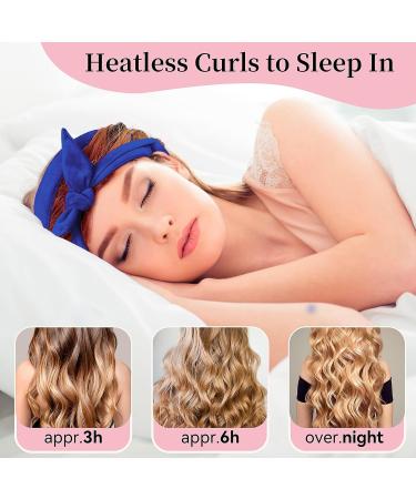 Heatless Curlers Set - 60 Extra-Long Hair Bands for Overnight Curls | Locken Winders for Medium to Long Hair (Dark Blue) - Buy Online on GoSupps.com