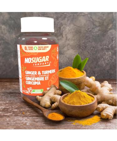 No Sugar Ginger and Turmeric Gummies Sugar Free Helps Digestion Keto & Diabetic Friendly Vegan Non-GMO and Gluten-free 90 Natural Gummies - Buy Online on GoSupps.com