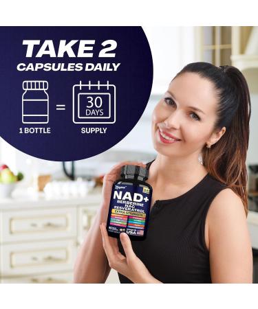 NAD+ Supplement Extra Strength with Berberine, NAC, Resveratrol Japanese Knotweed, Milk Thistle, Green Tea, Pomegranate, Acai, Quercetin, Fisetin, Grape Seed Extract 14-in-1 60 Veggie Capsules 3 Pack - Buy Online on GoSupps.com