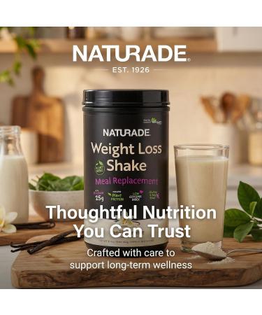 Plant-Based Meal Replacement Shake | 25g Complete Protein Fiber & 18 Vitamins | Creamy Vanilla | Low Sugar Nutrition to Support Daily Wellness Balance & Satiety | Naturade Weight Loss - 31.1 oz Vanilla Cr me 32.4 Ounce (P  - Buy Online on GoSupps.com