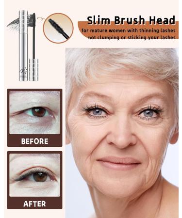 2PCS Mascara for Older Women 60 Plus Black Mascara Volume and Length for Mature Women with Thinning Lashes Prime Mascara Waterproof Long Lasting Volumizing Hypoallergenic Mascara for Sensitive Eyes Black(2pcs) - Buy Online on GoSupps.com
