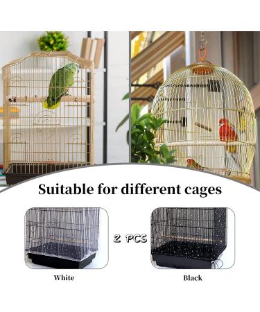 Daoeny 2Pcs Adjustable Bird Cage Cover | Upgraded Airy Nylon Mesh Parrot Net with Sequins | Seed & Feather Catcher for Parakeet Macaw | Soft & Universal Birdcage Cover Skirt | 78.7 x 15.7 Inch - Buy Online on GoSupps.com