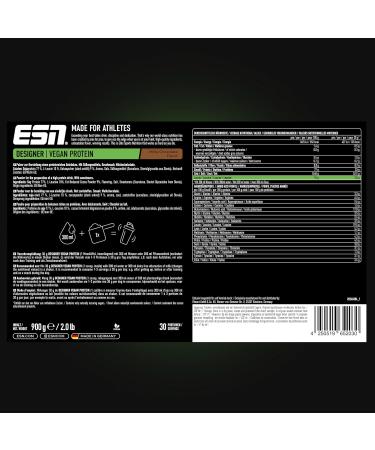 ESN Vegan Designer Protein Powder Milky Chocolate 2 x 910 g Can + Free Shaker - Muscle Building and Recovery Milky Chocolate 910 g (Package of 2) - Buy Online on GoSupps.com
