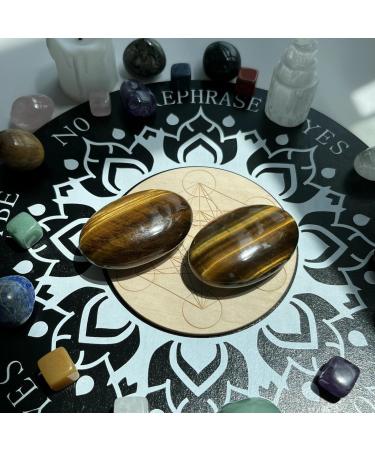 Xiannvxi 2.4 Tiger Eye Worry Stones - Natural Polished Oval Crystals for Palm Massage & Reiki Energy Buy Online Worldwide - Buy Online on GoSupps.com