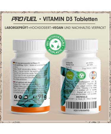 Vitamin D3 Vegan 1000 IU - 730 Tablets for Immune System Bones & Teeth - High Dose Lab Tested No Additives - Buy Now! - Buy Online on GoSupps.com