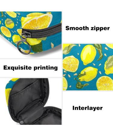 Menstrual Bag with Zipper for Women & Girls - Lemon Fruits & Leaves Design | International Shipping - Buy Online on GoSupps.com
