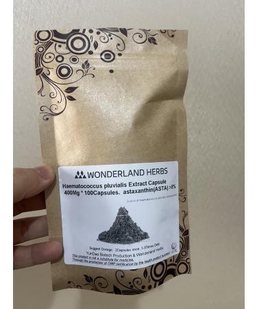 WonderLand Herbs Pure Haematococcus pluvialis Extract Capsule 400Mg * 1000 Capsules astaxanthin (ASTA) 5% The Strongest antioxidants Supplement Free Radical scavenging