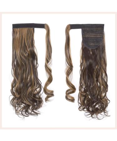 Tess Ponytail Extension - 40cm Dark Brown & Sandy Blonde Wavy Braid | 90g Long Hair Extensions for Stunning Looks - Buy Online on GoSupps.com
