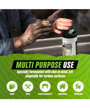 Grip Clean Heavy Duty Cleaning Wipes - Citrus Scented Waterless & Multi-Surface Tool Cleaner for Auto Mechanics - 30 Count - Cleans Grease Oil Paint & More - Buy Online on GoSupps.com
