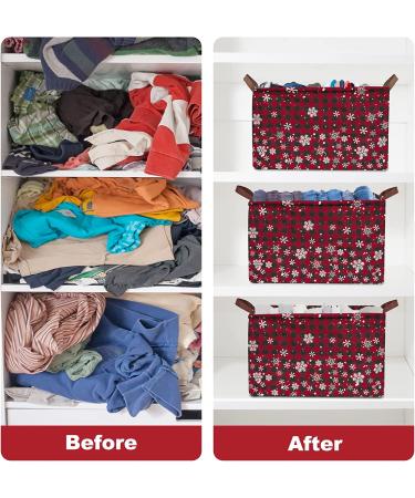 Christmas Snow Buffalo Storage Bin Basket - Collapsible Waterproof Canvas Cube for Toys, Clothes, Nursery - Gift Basket - Buy Online on GoSupps.com