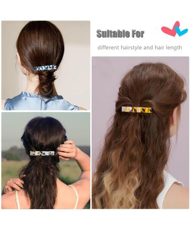 Vintage French Hair Clips for Women - 3 Pieces Automatic Medium Clips for Thin Fine Hair - Multi-Color Set - Buy Online on GoSupps.com