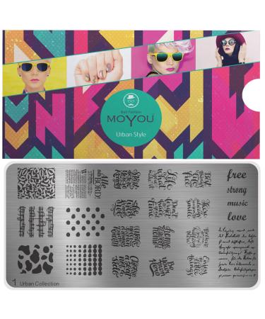 MoYou's XL Urban Stencil Collection 1 Calligraphy Numbers Complete Designs