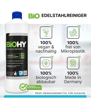 Biohy Stainless Steel Cleaner 250ml | Streak-Free Shine for Kitchen & Grill | Ideal for Home & Gastronomy Cleaning - Buy Online on GoSupps.com