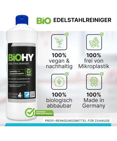 Biohy Stainless Steel Cleaner (3 x 1L) | Streak-Free Shine for Kitchen & Grill | Ideal for Gastronomy & Household Care - Buy Online on GoSupps.com