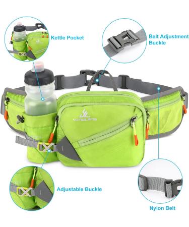 Buy ZeroTo Multi-Pocket Waterproof Sport Drinking Belt - Lightweight Green Hip Pocket Bottle Holder for Walking & Cycling - Buy Online on GoSupps.com