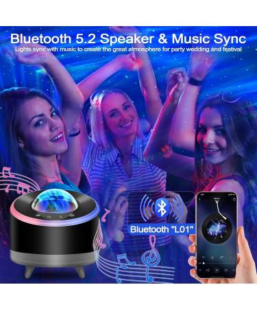 Mrooyi LED Starry Sky Projector with Bluetooth Speaker 3 in 1 Galaxy Projector for Kids & Adults | Remote Control 360 Rotating Aurora Light for Parties & Rooms Black - Buy Online on GoSupps.com