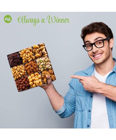 Nuts Gift Basket (9 Assortments) - Holiday Christmas & Birthday Gourmet Platter in White Box - Healthy Kosher Snack Tray for Adults - Buy Online on GoSupps.com