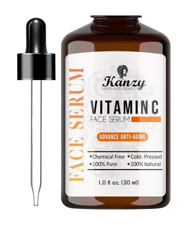 Kanzy Vitamin C Serum for Face with 20% Hyaluronic Acid Anti-Aging Anti-Wrinkle Dark circles & Fine Lines Facial Serum Boost Skin Collagen Moisturizer for Skin 30ml