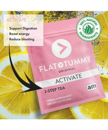 Flat Tummy 2-Step Detox Tea - 2 Week Program to Boost Energy, Speed Metabolism, Reduce Bloating - All Natural Cleanse with Green Tea, Dandelion, Fennel & More - Buy Online on GoSupps.com
