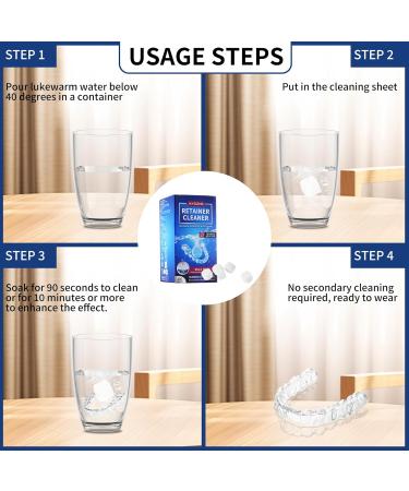 Retainer Cleaning Tablets - 100 Tablets 3 Month Supply Keep Retainers Fresh Bright Stain-Free Mouthguards Dentures Braces Retainer Cleaning Tablets - Buy Online on GoSupps.com