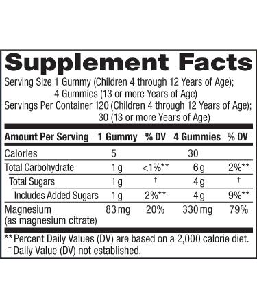 Natural Vitality Calm Kids Magnesium Citrate Gummies - Stress Relief & Healthy Response - Gluten Free, Vegan - Sweet Citrus (120 Count) - Buy Online on GoSupps.com