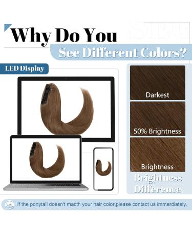 14 inch SEGO Claw on Ponytail Clip in Human Hair Extensions #6 Light Brown One Piece 100% Real Remy Hairpieces Straight (105g) 14 Inch #6 Light Brown - Buy Online on GoSupps.com