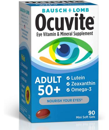 Ocuvite Adult 50+ Eye Vitamins - 90 Soft Gels for Vision Support & Health - Buy Online on GoSupps.com