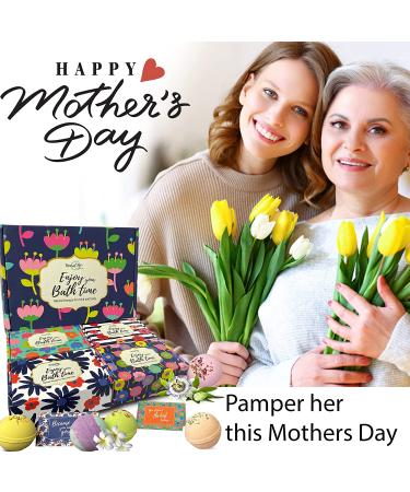 Organic Bath Bombs Gift Set for Women - 24 Natural Oils with Shea Butter for Relaxation and Stress Relief | Perfect for Wife, Girls & Kids - Buy Online on GoSupps.com