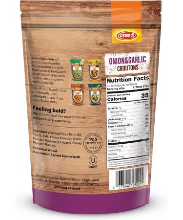 Osem Crouton Onion & Garlic 5.25 oz - Buy Online on GoSupps.com