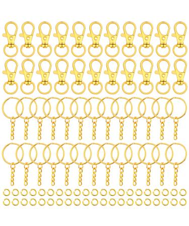 Keychain Rings for Crafts  Selizo 120pcs Gold Keychain Hardware Includes 60pcs Key Chain Hooks and 60pcs Key Rings for Keychains  Acrylic Blanks and Resin Craft