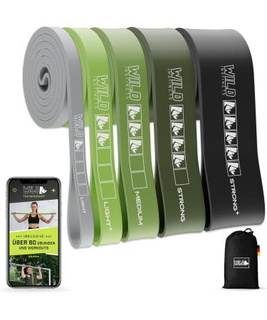 Wild Instincts Premium Resistance Straps & Pull-Up Bands Set | Strength Training CrossFit Stretching + Free Training App - Buy Online on GoSupps.com