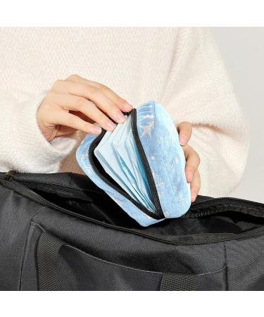 GIAPB Period Bag Sanitary Napkin Storage & Travel Makeup Pouch - Snowflake Blue Pattern | Color5411 - Buy Online on GoSupps.com