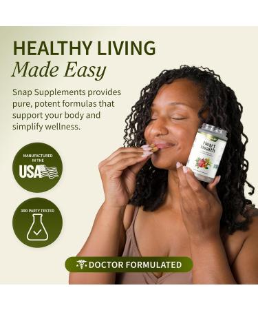 Snap Supplements Heart Health Support Supplement - Botanical Support for Heart Health Healthy Circulation and Nitric Oxide Levels 90 Capsules (30 Servings 1 Month Supply) 90 Count (Pack of 1) - Buy Online on GoSupps.com