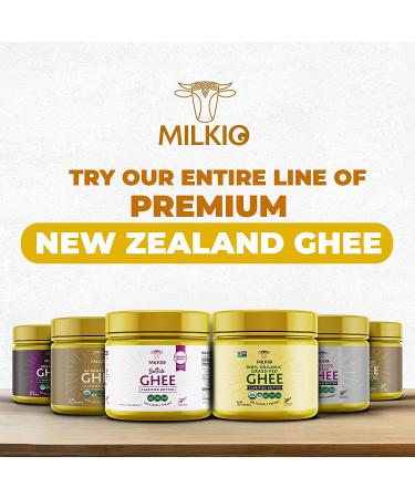 MILKIO Keto A2 Organic Ghee 8 Fl Oz - USDA Certified Grass Fed Clarified Butter, Paleo & Keto Friendly, Non-GMO, Gluten & Lactose Free - Buy Online on GoSupps.com
