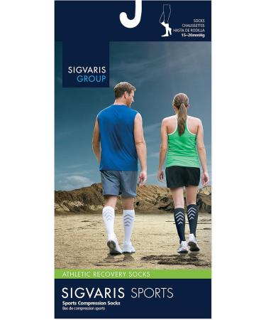 Sigvaris 401 Athletic Recovery Calf High Socks 15-20mmHg - Black - Men's & Women's - X-Large - Buy Online on GoSupps.com