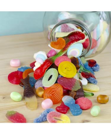 Great Joy Colorful Candy Mix in Pretty Slanted Neck Glass | International Shipping Available - Buy Online on GoSupps.com