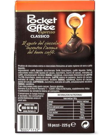  Ferrero Ferrero Pocket Classic Coffee Chocolate and 100% Arabica Coffee Praline Pack of 18 Pralines - 225g - Buy Online on GoSupps.com