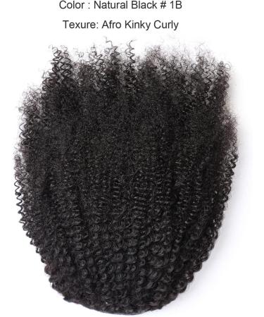 Kinky Curly Ponytail Human Hair Drawstring Ponytail for Black Women 12A Brazilian Virgin Human Hair 4C Curly Ponytail Extension Natural Black 16 Inch 150g 16 Inch Natural Black Kinky Curly Ponytail - Buy Online on GoSupps.com