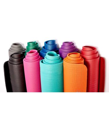 Gaiam Essentials Thick Yoga Mat 72 Fitness & Exercise Mat + Carrier Strap | 24 x 2/5 Orange - Buy Online on GoSupps.com