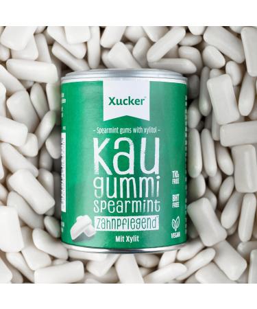 Xucker Sugar-Free Xylitol Chewing Gum - Vegan Spearmint Flavor for Dental Care & Fresh Breath | 100g & 600g Bags - Buy Online on GoSupps.com