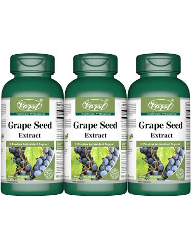 Grape Seed Extract 100mg 3 X 90 Capsules Cardiovascular & Circulatory Health Brain Function Immune Health Skin Care Anti Age Wrinkles Paleo Friendly 85% OPC 270 count (Pack of 1)