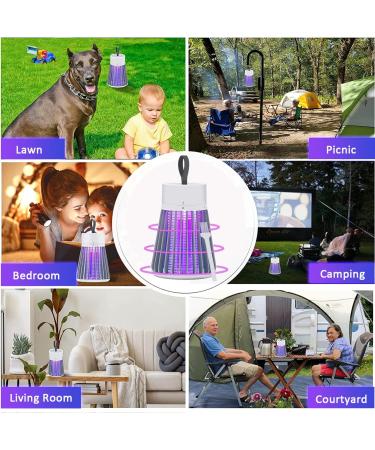 TAHNYC Bug Zapper UV Light Mosquito Killer Indoor Outdoor Portable Fly Zapper USB Rechargeable Mosquito Trap with Hanging Hoop for Patio Backyard Garden Camping - Buy Online on GoSupps.com