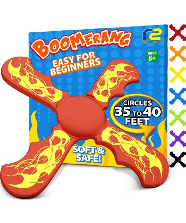 Fun Easy to Throw Boomerang for Kids & Adults - It Really Does Fly Back - Soft Foam Design Allows for Safe Play & Soft Impact Indoors or Outdoors - Great Beginner Toy & Gift Idea for Boys & Girls A Red