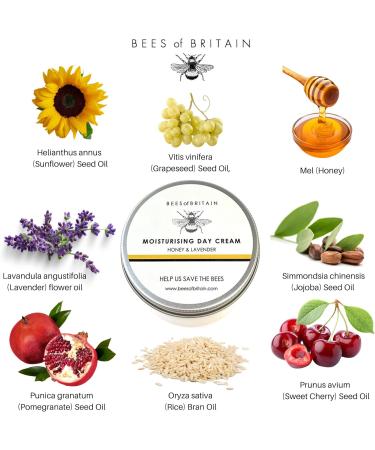 BEES of BRITAIN - 99% Natural Rich Day Cream - Honey Lavender. Soothe Nourish Hydrate Dry Skin. pH 5.5 Sensitive Skin. We Donate 5% of our Profit to Save Bees + Pollinators.100g - Buy Online on GoSupps.com